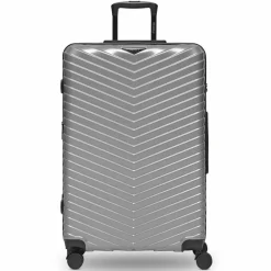 Redolz Hartgepäck|4-Rollen Koffer<Essentials 18 4 Rollen Trolley 76 cm mit Dehnfalte Metallic-Silver Shiny