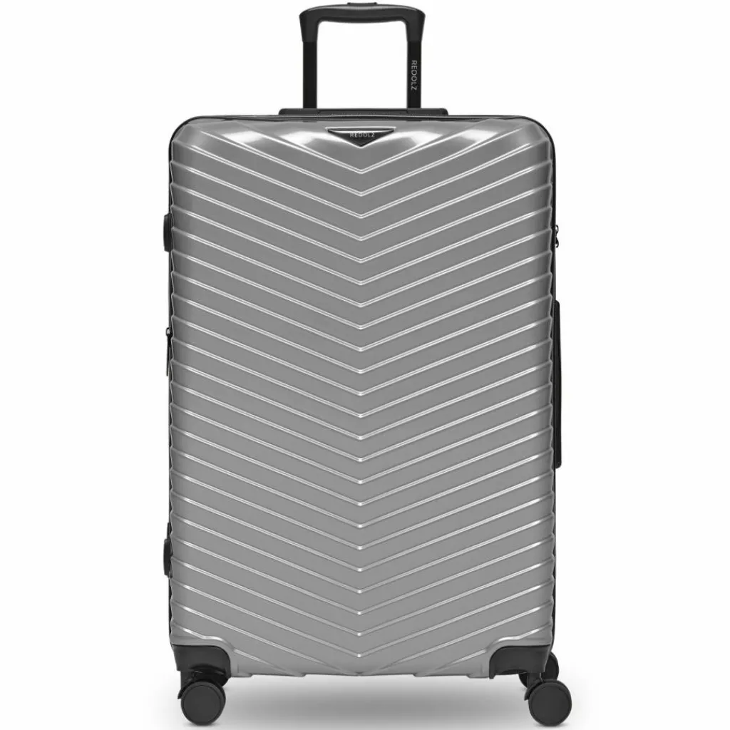 Redolz Hartgepäck|4-Rollen Koffer<Essentials 18 4 Rollen Trolley 76 cm mit Dehnfalte Metallic-Silver Shiny