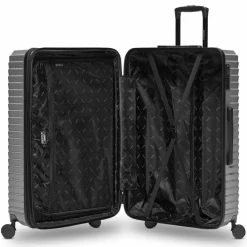 Redolz Hartgepäck|4-Rollen Koffer<Essentials 18 4 Rollen Trolley 76 cm mit Dehnfalte Metallic-Silver Shiny