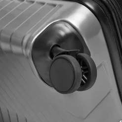 Redolz Hartgepäck|4-Rollen Koffer<Essentials 18 4 Rollen Trolley 76 cm mit Dehnfalte Metallic-Silver Shiny