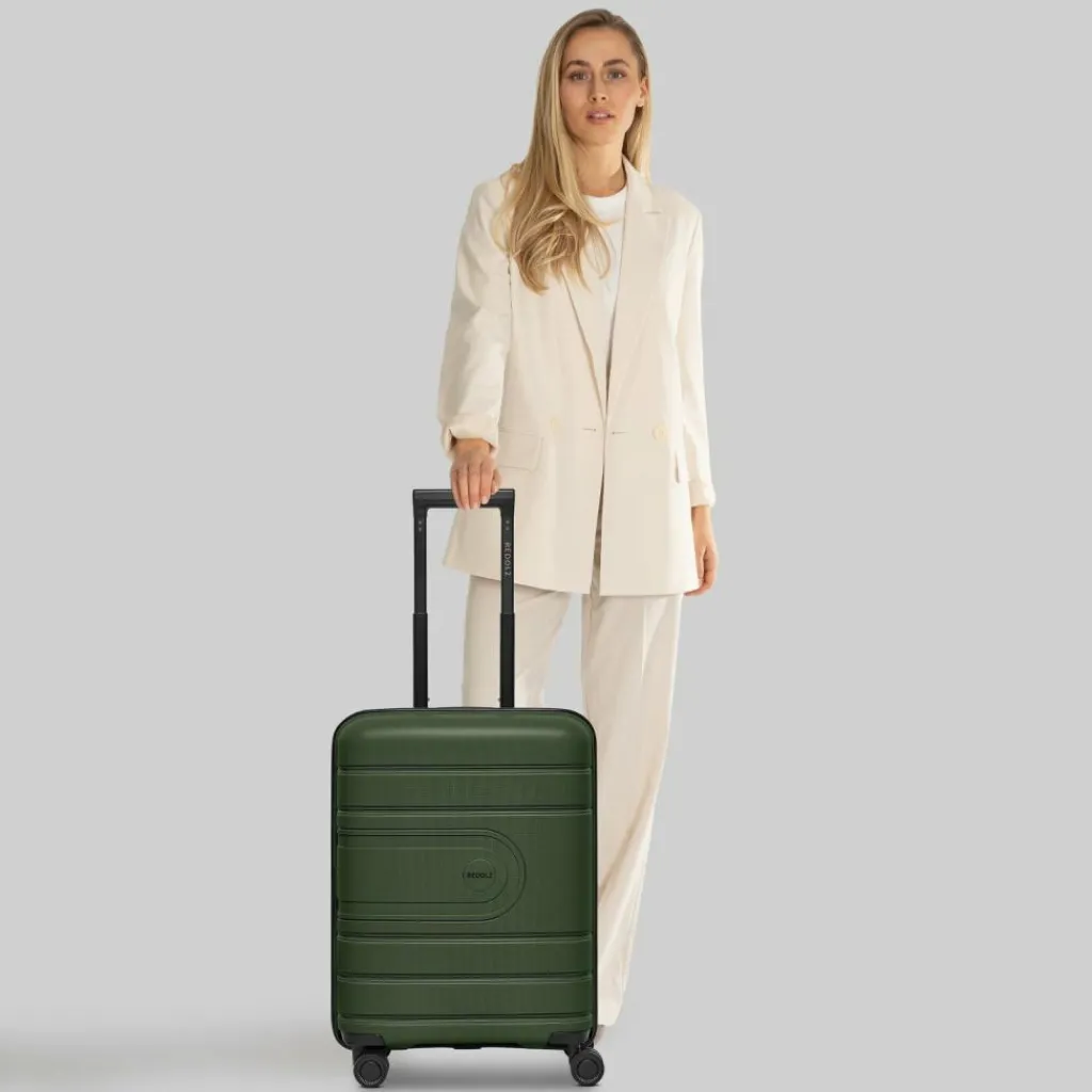 New Redolz Essentials 11 4 Rollen Kabinentrolley 55 cm mit Dehnfalte olive