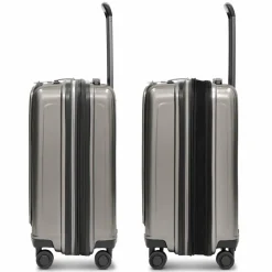 Redolz Hartgepäck Kabinengepäck|4-Rollen Kabinentrolleys<Essentials 14 4 Rollen Kabinentrolley S 55 cm Laptopfach mit Dehnfalte coffee grey metallic