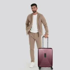 Redolz Hartgepäck Kabinengepäck|4-Rollen Kabinentrolleys<Essentials 14 4 Rollen Kabinentrolley 55 cm mit Dehnfalte aubergine metallic