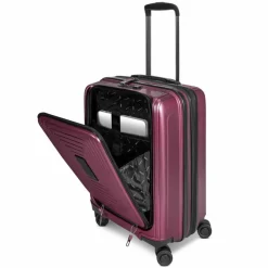 Best Redolz Essentials 14 4 Rollen Kabinentrolley S 55 cm Laptopfach mit Dehnfalte aubergine metallic