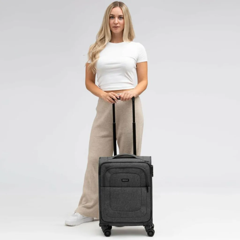 Redolz Weichgepäck Kabinengepäck|4-Rollen Kabinentrolleys<Essentials 12 CABIN 4 Rollen Kabinentrolley 55 cm black2