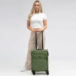 Redolz Essentials 12 CABIN 4 Rollen Kabinentrolley 55 cm olive