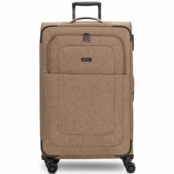 Redolz Weichgepäck|4-Rollen Koffer<Essentials 12 LARGE 4 Rollen Trolley 79 cm mit Dehnfalte coffee