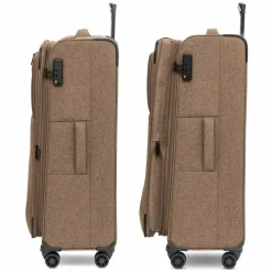 Redolz Weichgepäck|4-Rollen Koffer<Essentials 12 LARGE 4 Rollen Trolley 79 cm mit Dehnfalte coffee