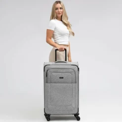 Redolz Weichgepäck|4-Rollen Koffer<Essentials 12 LARGE 4 Rollen Trolley 79 cm mit Dehnfalte grey2