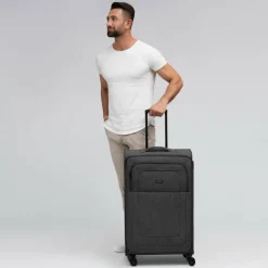 Redolz Weichgepäck|4-Rollen Koffer<Essentials 12 LARGE 4 Rollen Trolley 79 cm mit Dehnfalte black2