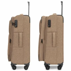 Redolz Weichgepäck|4-Rollen Koffer<Essentials 12 MEDIUM 4-Rollen Trolley 67 cm mit Dehnfalte coffee