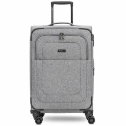 Redolz Weichgepäck|4-Rollen Koffer<Essentials 12 MEDIUM 4-Rollen Trolley 67 cm mit Dehnfalte grey2