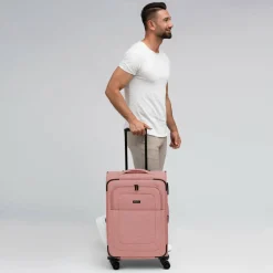 Redolz Weichgepäck|4-Rollen Koffer<Essentials 12 MEDIUM 4-Rollen Trolley 67 cm mit Dehnfalte rose