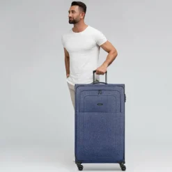 Redolz Weichgepäck|4-Rollen Koffer<Essentials 12 4-Rollen Trolley XL 90 cm sehr groß Sondergröße blue