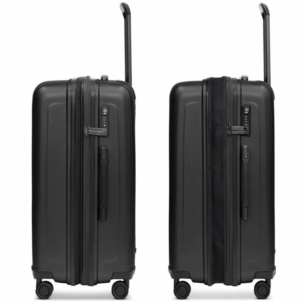 Redolz Koffersets Als Hartgepäck|Koffersets 4-Teilig<Essentials 14 4-Rollen Kofferset + Beautycase 4 tlg. mit Dehnfalte black metallic