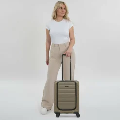 Redolz Hartgepäck Kabinengepäck|4-Rollen Kabinentrolleys<Essentials 17 4-Rollen Kabinentrolley 55 cm Soft-Pocket Laptopfach brown