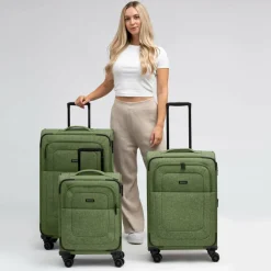 Redolz Koffersets Als Weichgepäck|Koffersets 3-Teilig<Essentials 12 THREE SET 4 Rollen Kofferset 3-teilig mit Dehnfalte olive