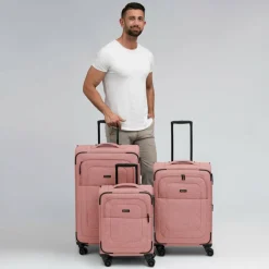 Redolz Essentials 12 THREE SET 4 Rollen Kofferset 3-teilig mit Dehnfalte