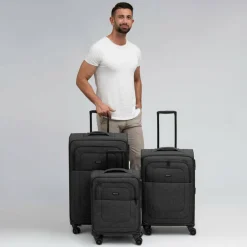 Redolz Essentials 12 THREE SET 4 Rollen Kofferset 3-teilig mit Dehnfalte