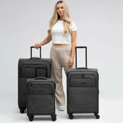 Redolz Essentials 12 THREE SET 4 Rollen Kofferset 3-teilig mit Dehnfalte