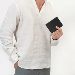 Redolz Herrengeldbörsen Hochformat<Leather Essentials HF Geldbörse RFID Leder 9,5 cm ausklappbar all black