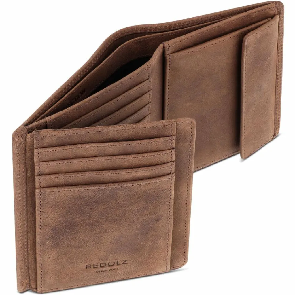 Discount Redolz Leather Essentials HF Geldbörse RFID Leder 9,5 cm brown
