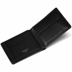 Redolz Herrengeldbörsen Querformat<Leather Essentials QF Geldbörse RFID Leder 12 cm ausklappbar classic black