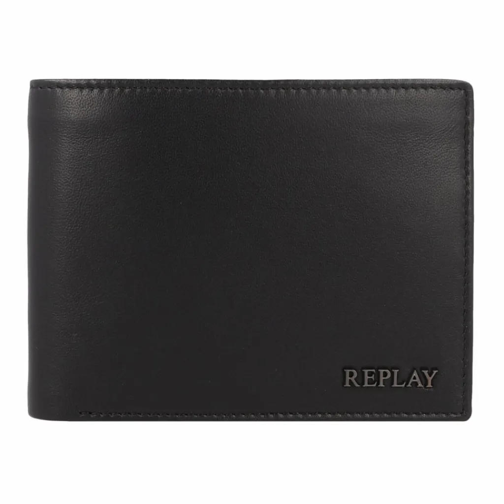 New Replay Geldbörse RFID Schutz Leder 13 cm black