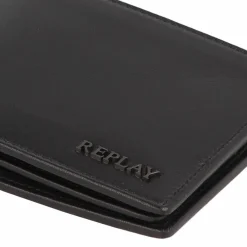 New Replay Geldbörse RFID Schutz Leder 13 cm black