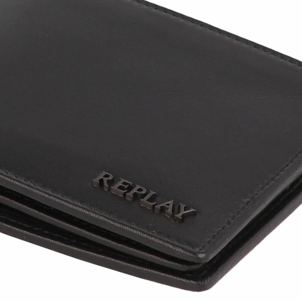 New Replay Geldbörse RFID Schutz Leder 13 cm black