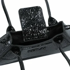 Replay Henkeltaschen<Handtasche 28 cm shiny black