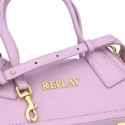 Outlet Replay Schultertasche Leder 28.5 cm violet tulle