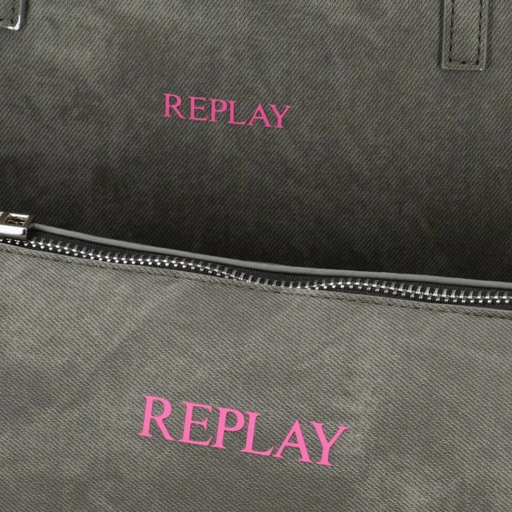 Replay Shopper|Schultertaschen<Shopper Tasche 35 cm washed black-black