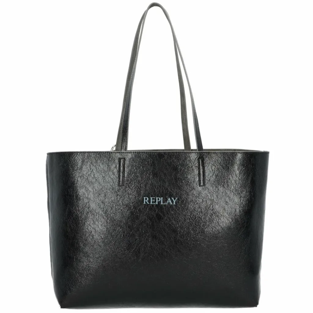 Replay Shopper|Schultertaschen<Shopper Tasche 35 cm washed black-black