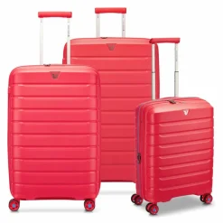 Clearance Roncato B-Flying Move 4 Rollen Kofferset 3-teilig mit Dehnfalte radiant red
