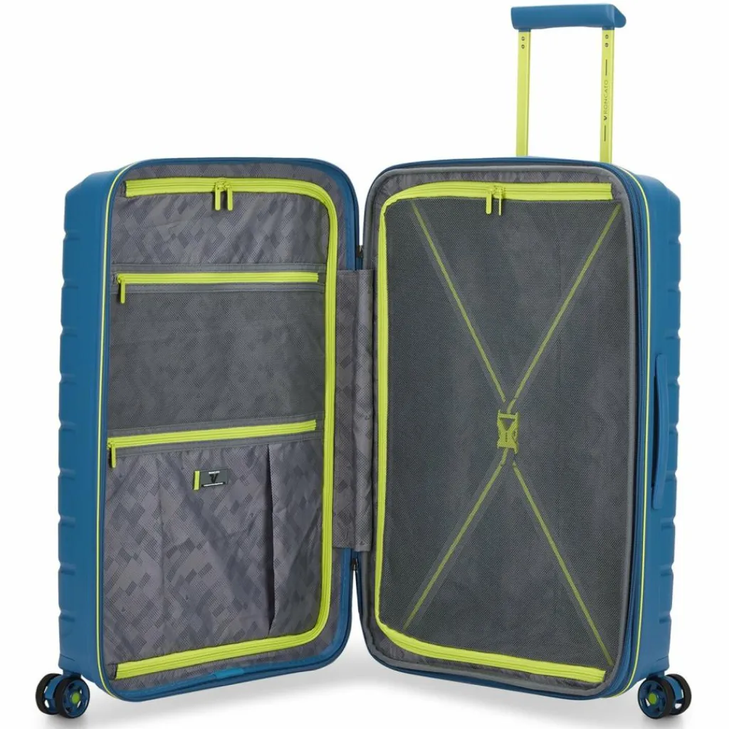 Outlet Roncato B-Flying Move 4 Rollen Kofferset 3-teilig mit Dehnfalte blu laguna