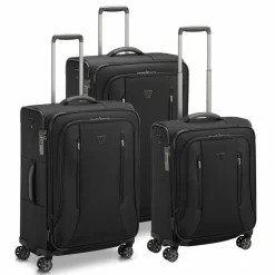 Roncato Koffersets Als Weichgepäck|Koffersets 3-Teilig<City 3.0 4 Rollen Kofferset 3-teilig mit Dehnfalte schwarz