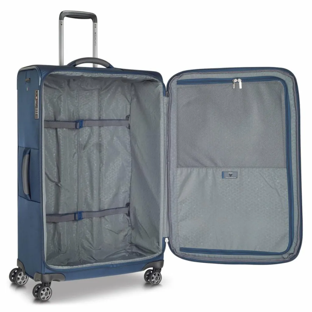 Clearance Roncato City 3.0 4 Rollen Trolley L 77 cm mit Dehnfalte blau