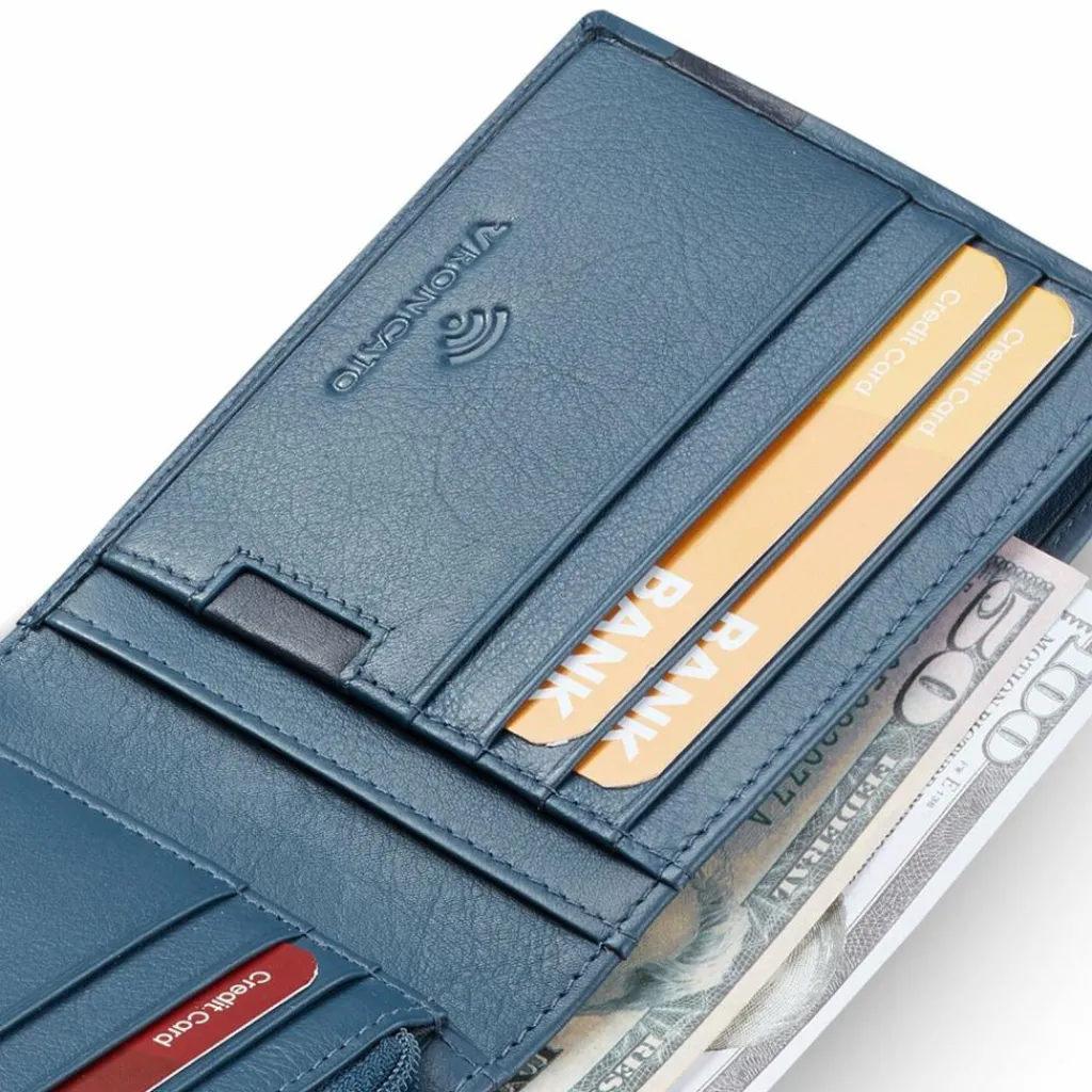 Roncato Herrengeldbörsen Querformat<Monaco Geldbörse Leder 9 cm denim