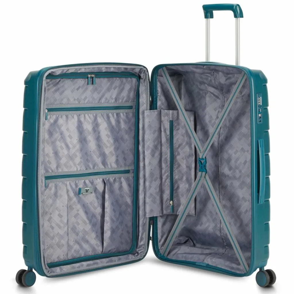 Discount Roncato Skyline 2.0 4 Rollen Trolley 46.5 cm mit Dehnfalte verde bottiglia