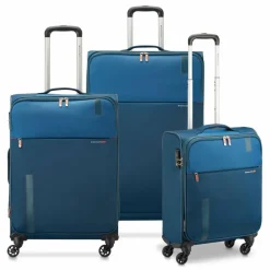 Roncato Koffersets Als Weichgepäck|Koffersets 3-Teilig<Speed 4 Rollen Kofferset 3-teilig mit Dehnfalte blau