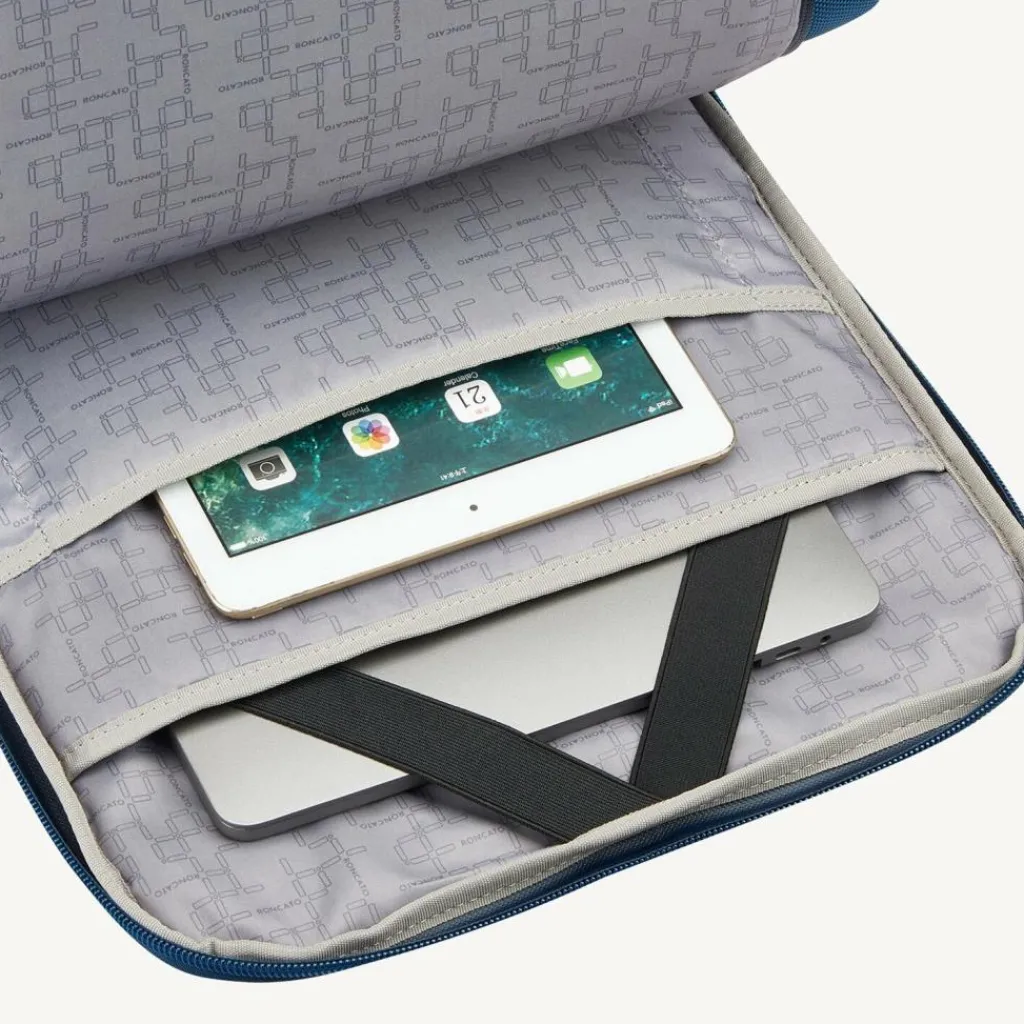 Roncato Trial Business-Rucksack 44 cm Laptopfach blau