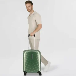 Samsonite Hartgepäck Kabinengepäck|4-Rollen Kabinentrolleys<Attrix 4 Rollen Kabinentrolley 55 cm mit Dehnfalte basil green