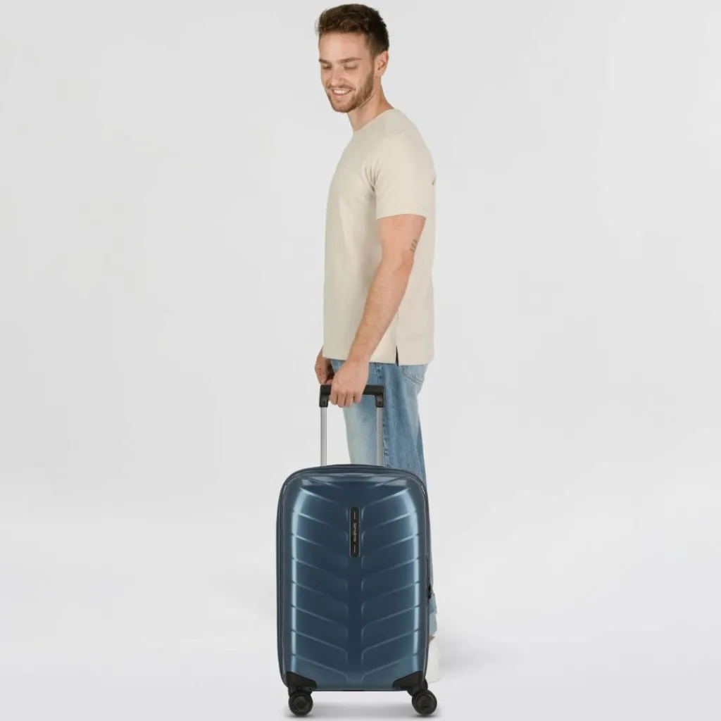 Outlet Samsonite Attrix 4 Rollen Kabinentrolley 55 cm mit Dehnfalte steel blue