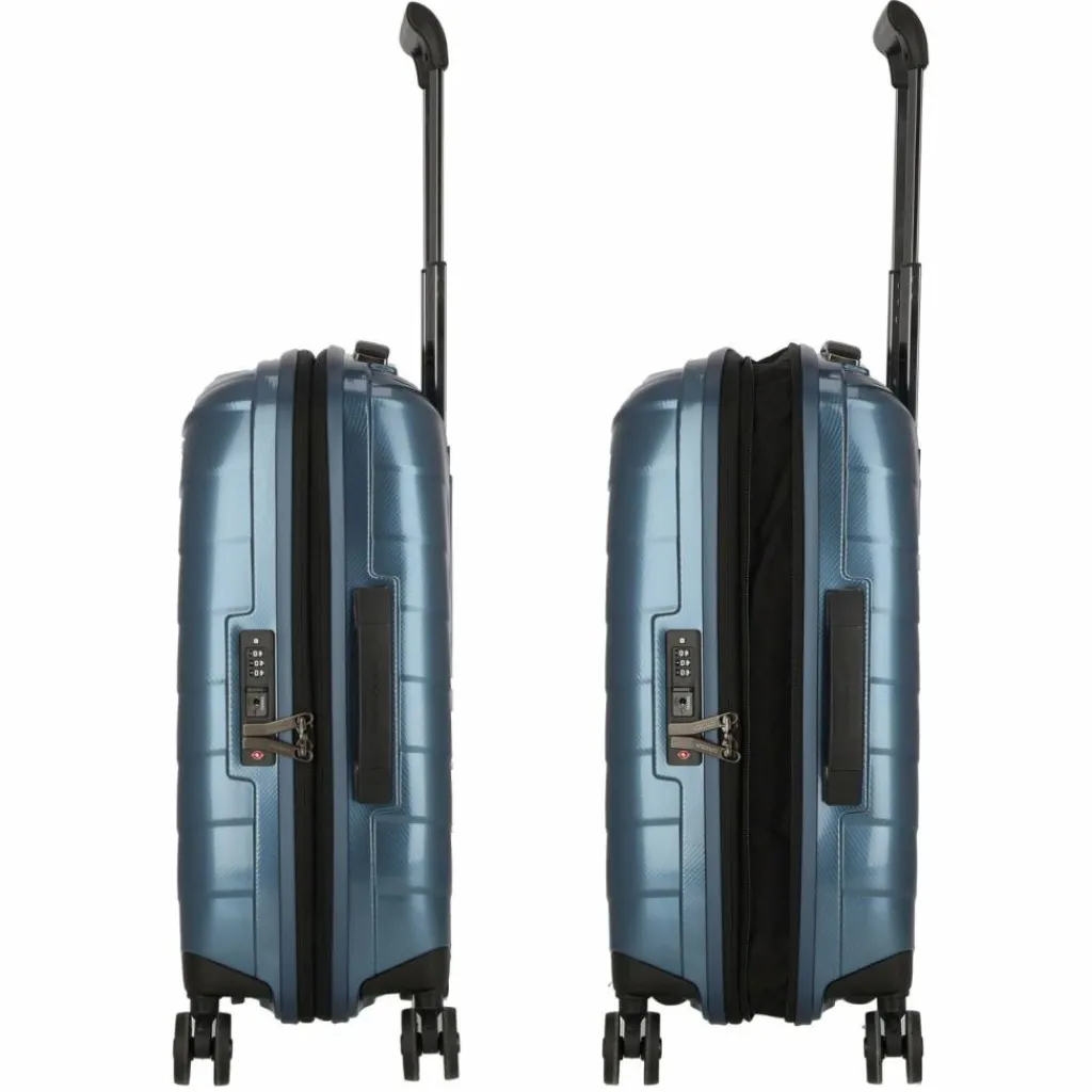Outlet Samsonite Attrix 4 Rollen Kabinentrolley 55 cm mit Dehnfalte steel blue