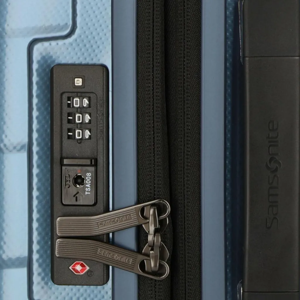 Outlet Samsonite Attrix 4 Rollen Kabinentrolley 55 cm mit Dehnfalte steel blue