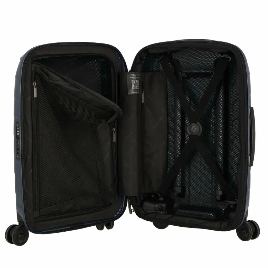 Outlet Samsonite Attrix 4 Rollen Kabinentrolley 55 cm mit Dehnfalte steel blue