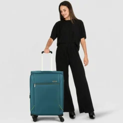 Hot Samsonite Base Breeze 4 Rollen Trolley 67 cm mit Dehnfalte petrol blue
