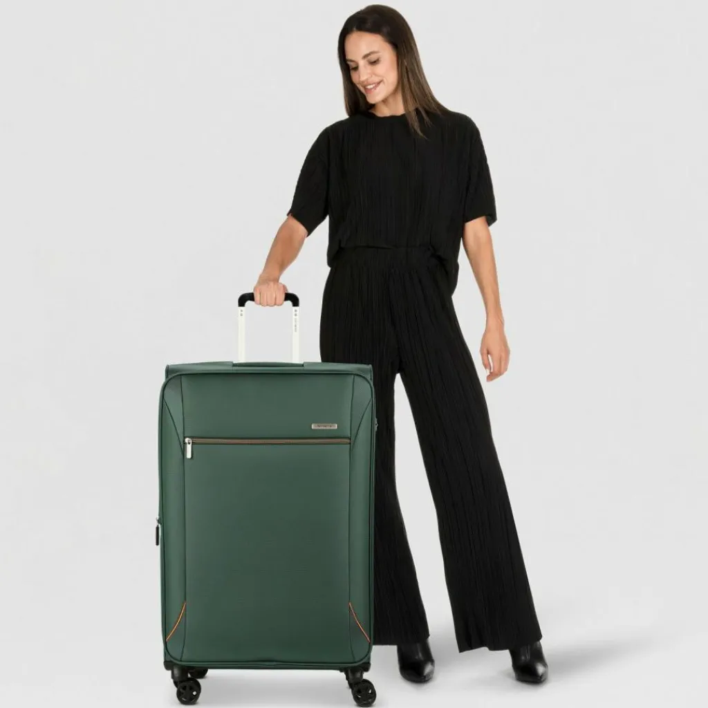Samsonite Weichgepäck|4-Rollen Koffer<Base Breeze 4 Rollen Trolley 78 cm mit Dehnfalte dark green