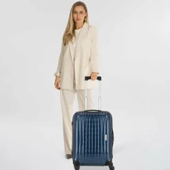 Samsonite Hartgepäck Kabinengepäck|4-Rollen Kabinentrolleys<Chronolite 4 Rollen Kabinentrolley 55 cm denim blue